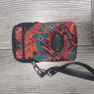 Fossil Floral Keyper Carryall Wristlet Wallet Case